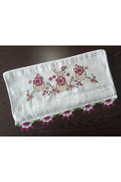 SENSSTEKSTİL 🌸 منشفة قطنية مطرزة يدويًا بتطريز مزدوج ثلاثي الأبعاد – بجودتها