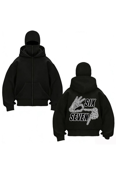 LAYORA -Kar Masked Ninja Unisex Zippered Sweatshirt Cardigan 3-Ply Thick Zipp...