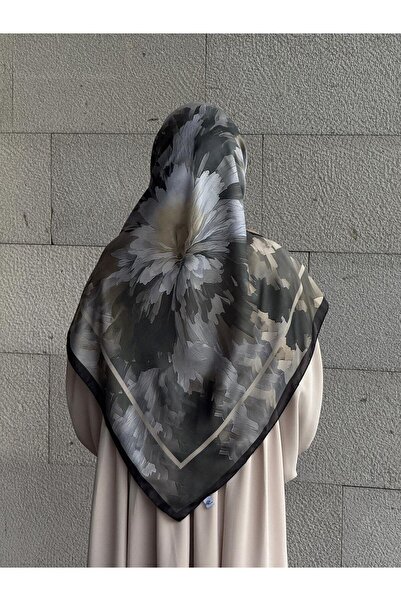 Qalortex Scarf Eșarfă din bumbac cu model Luna moale - Verde mucegai