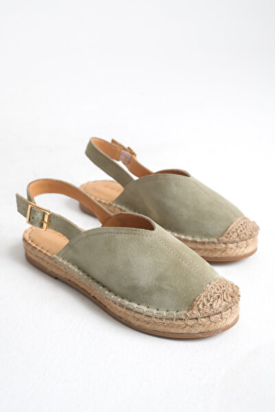 STARK SHOES Kadın Hakiki Deri Süet Espadril Sandalet