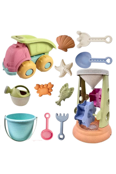 RCO Set of 12 RCO® Beach and Sand Toys with Truck and Accessories – Pastel Co...