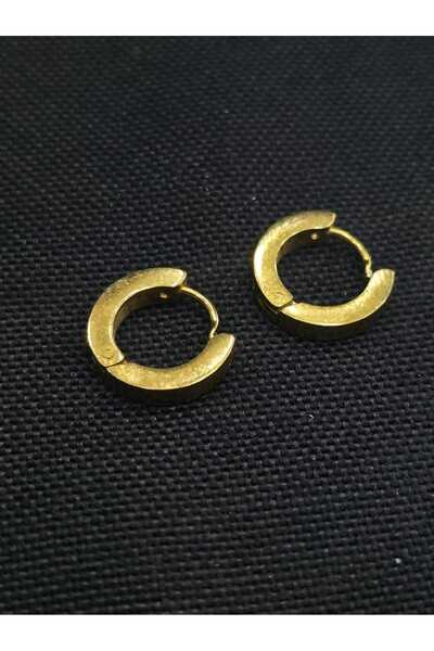 sarıyer silver Yellow Color Steel Hoop Earrings Bright Yellow Color Suitable ...