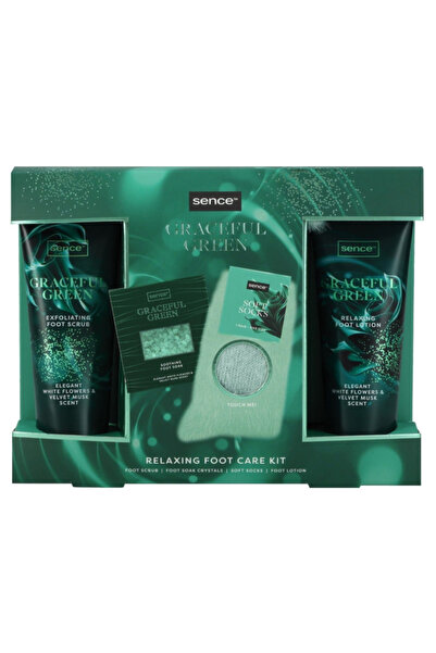 SENCE Graceful Green Relaxing Foot Care Gift Set – Exfoliate, Hydrate & Pampe...