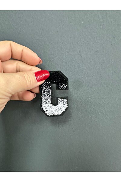 Gönülden Tasarım Iron-On Letter B Embroidery Sewing Accessory 6X4 cm