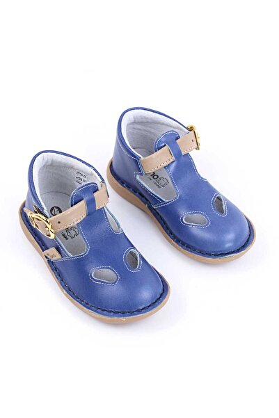 tino Comfortable shoes for children, cut-out, made of natural leather 3208-BLEU1