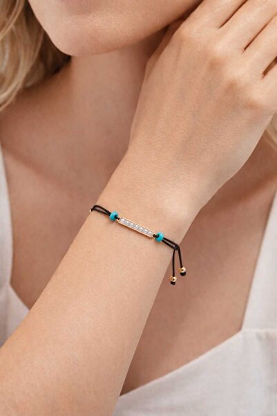 Feyz Tasarım Zarif Taşlı İnce İp Bileklik