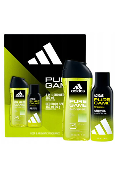 adidas Pure Game Grooming Gift Set - 3-in-1 Shower Gel & Deodorant Spray for Men
