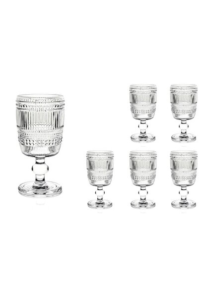 Mikasa Moor 6-Piece Footed Glass Cup with Crystal Cut 210ml