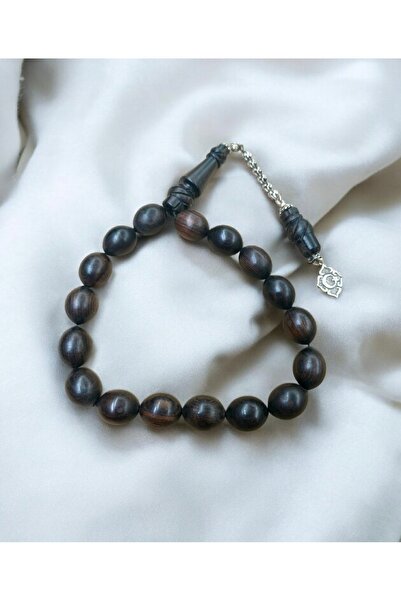 İnan Tesbih Ebony Wood Mevlevi Model Silver Tassel Efe Prayer Beads