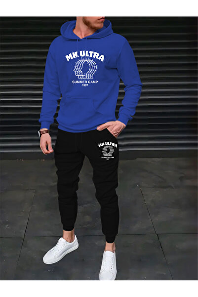 mercoledi Men's Mind Printed Comfortable Fit Hooded Pocket Top Jogger Elastic...