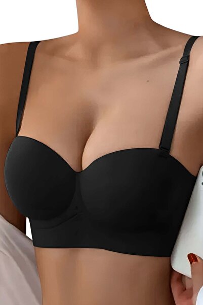Linovit Seamless Wire-Free Bra Linovit®, Push-Up, Removable Straps, Double Fa...