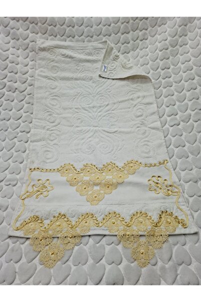 BERKAY Berkaysundan Yoncagül Cotton Needle Embroidered Velvet Towel 50X90Cm