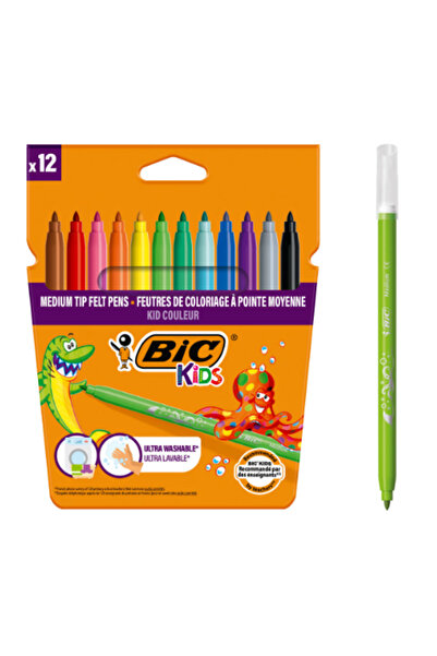 Bic Carioca Kids Kid Couleur, ultra-lavabil, diverse culori, set 12 buc.