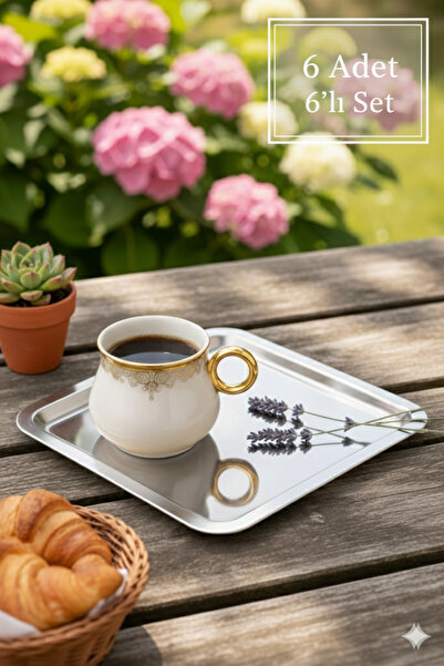 gogidigo aradığın o 6 Adet Gondor Tepsi Lüx Kare Paslanmaz Çelik Gümüş Renk (...