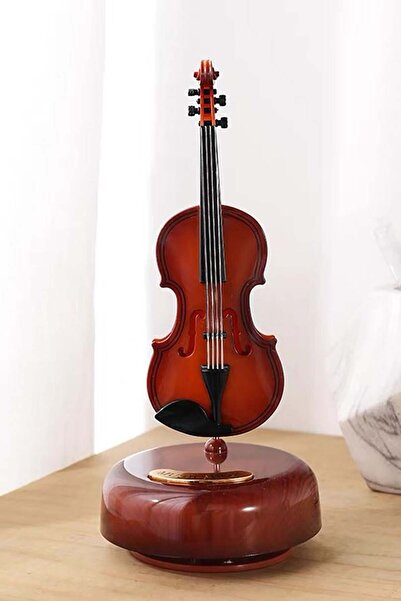 TAKIŞTIR Kahverengi Solo Hareketli Keman Müzik Kutusu