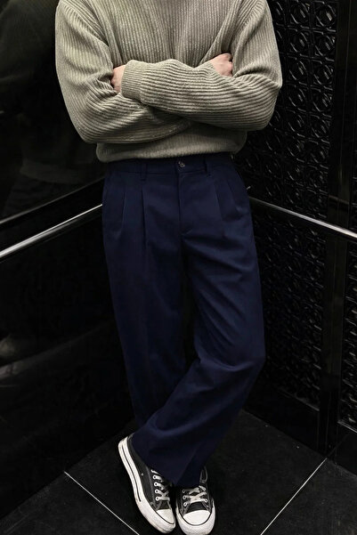 COMBİNE MİCHAİL Pantaloni largi, albaștri, lejeri, pentru bărbați