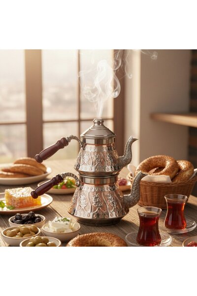 Yardımcı Bakır Since 1997 Copper Seljuk Teapot