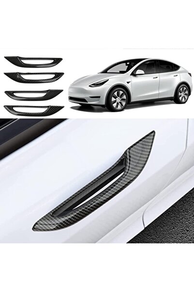 TESLA Model Y    Model 3 Door Anti-Freeze Handles    Shiny Black    4 Pieces