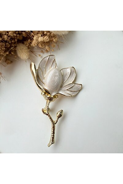 Nes Sedefli Manolya Çiçeği Broş