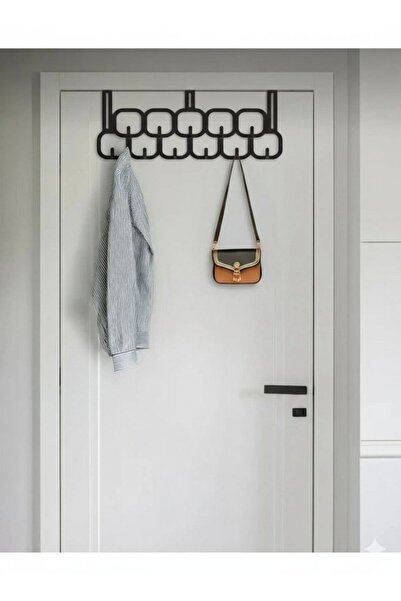 Egem Home Siyah 11 Kancalı Plastik Kapı Arkası Asklık Kapı Askılığı
