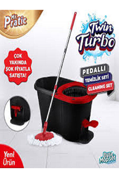 Yalçınkaya Twin Turbo Pedallı Yer Silme Temizlik Seti Mop Ve Paspas Pratik Ve...