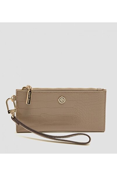 Anne Klein محفظة ثنائية الطي بسحاب ونقشة جلد التمساح