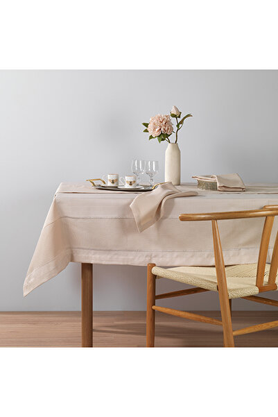 Schafer Home Pia Tablecloth Set 12 Pieces - Cappuccino