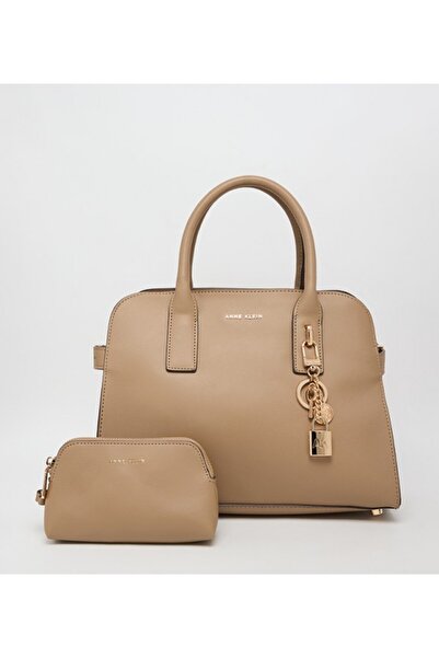 Anne Klein Logo Detail Snap Closure Satchel Bag Set