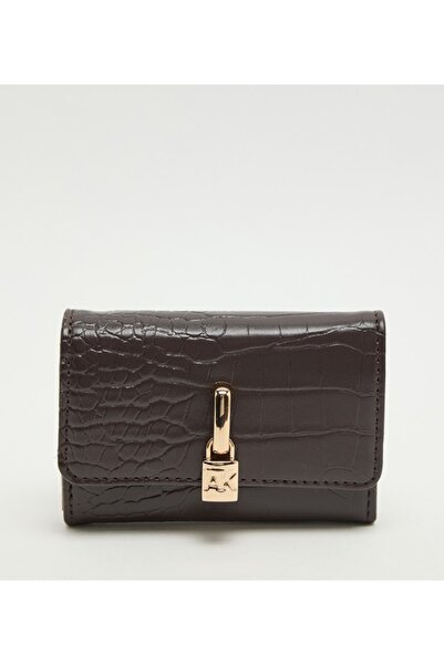 Anne Klein محفظة بغطاء قلاب بنقشة جلد التمساح