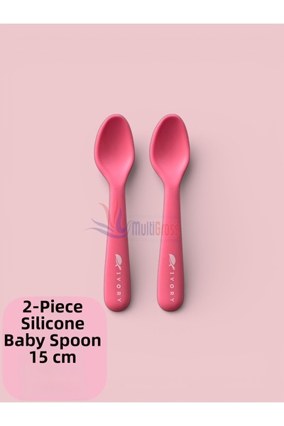 Multiamo 2-Piece Silicone Feeding Spoon 15 cm 100% Silicone Bpa Free