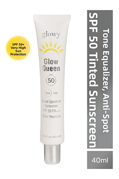 GLOWY كريم واقي من الشمس ملون بعامل حماية من الشمس SPF50، كريم توحيد لون البش...