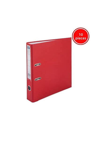 KRAF Office Folder, 10 Pieces, Narrow, A4 Size, 2 Rings, Red