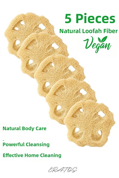 ERATOS شرائح ألياف اليقطين الطبيعية × 5 قطع - تنظيف عشبي متعدد الأغراض