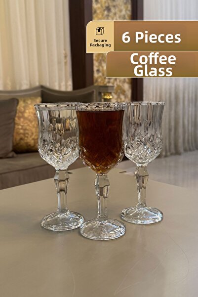 Mutfiko 150 ml Luxury Footed Glass Cup – Set of 6 |   Crystal Look Presentati...