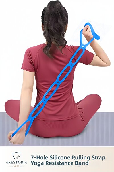 Akestoria Med 7 Hole Silicone Pull Rope, Yoga Space Stretch Resistance Band