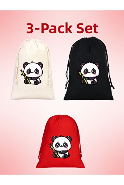 junobi حقيبة قماشية منقوشة على شكل باندا، حقيبة قماشية صديقة للبيئة، حقيبة قم...