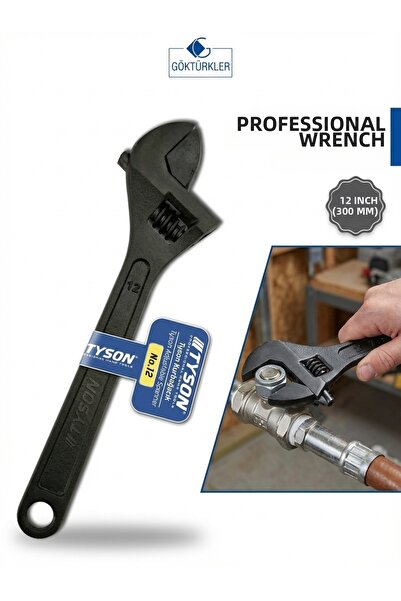 Muhtalif Markalar مفتاح ربط احترافي من تايسون رقم 12 (12 بوصة / 300 مم) - مفت...