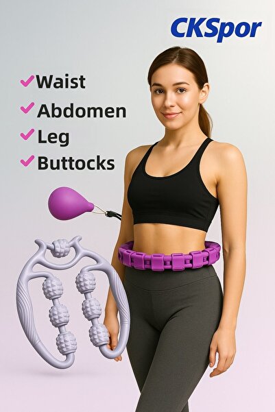 OULITE Hulahop Circle și aparat de masaj cu 9 roți Set de slăbire Super Slimm...