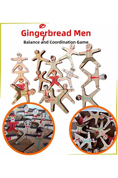 Ankebut لعبة توازن وتنسيق الخبز الخشبي على شكل رجل