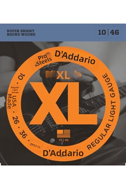 Daddario مجموعة أوتار جيتار كهربائي EPS510، XL، 10-46، مقياس طويل،
