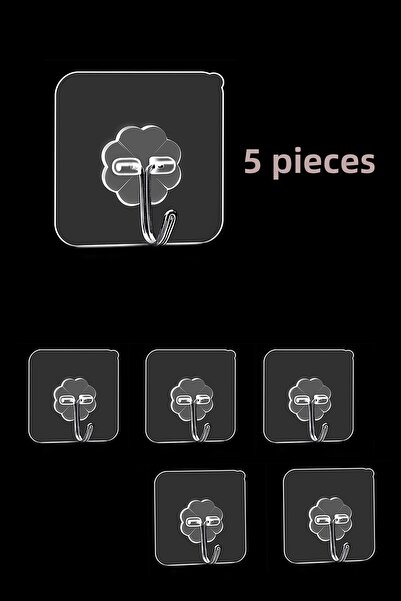 TOPALAKTİCARET 5 buc. Suport de perete transparent adeziv puternic, rezistent...