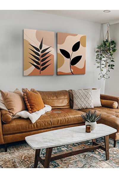 KanvasSepeti Set de 2 Bohemian Bohom Bohe Boho Art Abstract Abstract Pastel T...