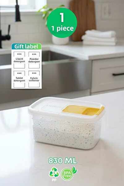 grimorlife 1 Piece Sliding Lid Storage Liquid Powder Detergent Food Storage B...