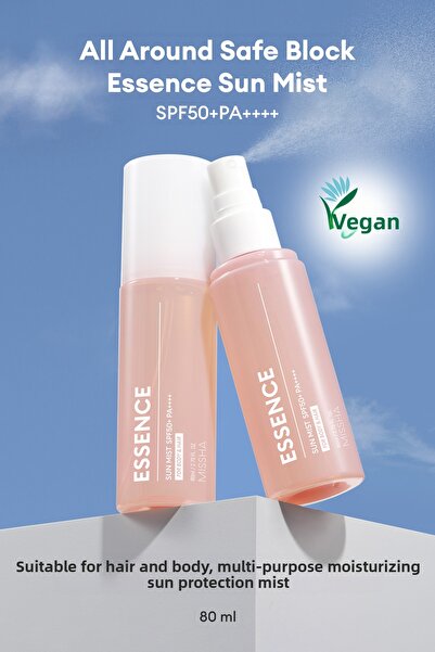 Missha رذاذ واقي من الشمس مرطب للشعر والجسم آمن للاستخدام الشامل بعامل حماية ...