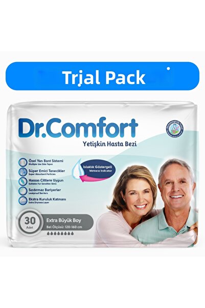 Dr.Comfort حفاضات للكبار مربوطة على الخصر، كبيرة جدًا 30 قطعة، عبوة واحدة 30 ...