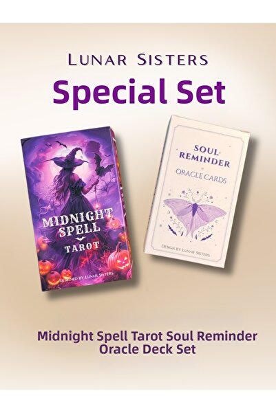 Lunar Sisters مجموعة خاصة: تاروت سحر منتصف الليل وورقة التنبؤ للتذكير بالروح