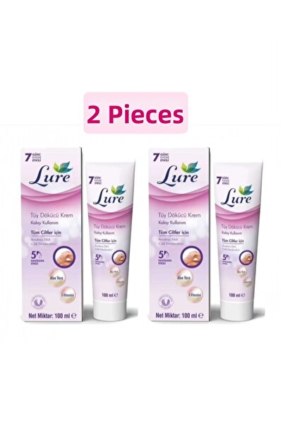 LURE 100 ml Hair Removal Cream - 2 Pieces for All Skin