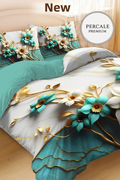 MonoHome bumbac 100% Set de lenjerie de pat dublu digital 5d de lux Percale, ...
