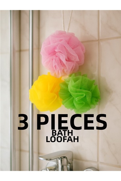 TOPALAKTİCARET 3-Piece Bath Washcloth Body Washcloth Ball Washcloth