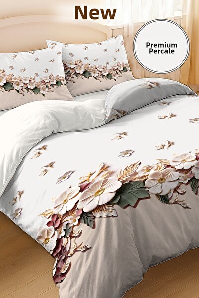 MonoHome 100% Cotton Percale Dowry Luxury 5D Digital Double Duvet Cover Set M...